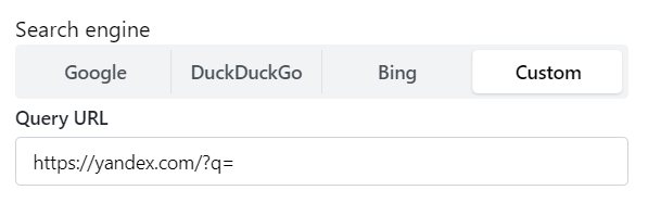 custom search engine yandex